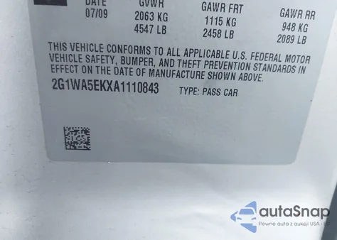 2010 Chevrolet Impala Ls из США, поврежденный, VIN 2G1WA5EKXA1110843